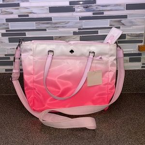 Kate Spade Jae Degrade Radiant Pink Ombre Spade Logo Medium Satchel Purse
